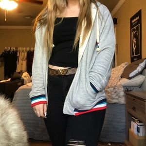 Grey Zip-up Hooded Jacket